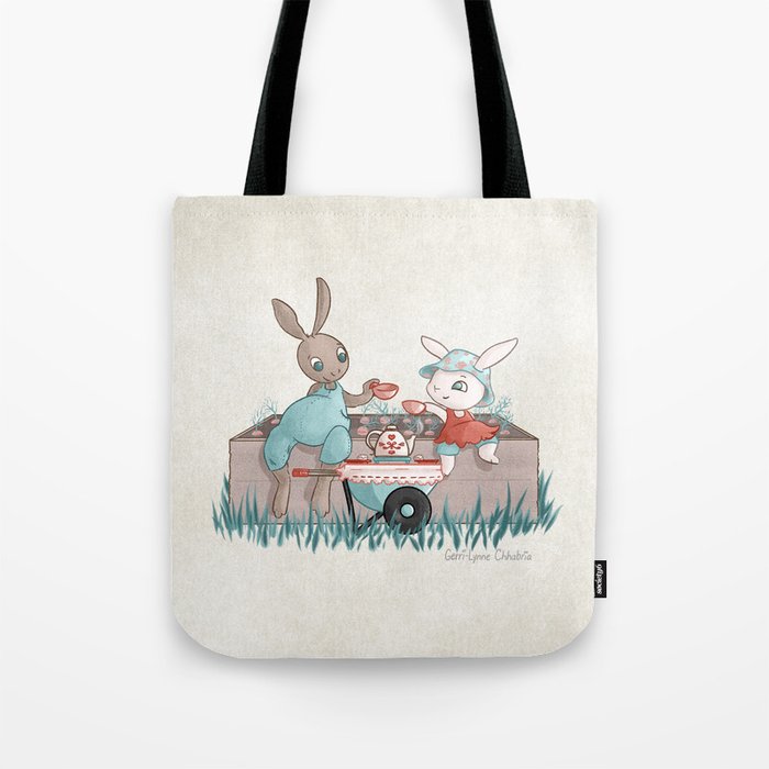 Bunny Garden Tea Party Tote Bag