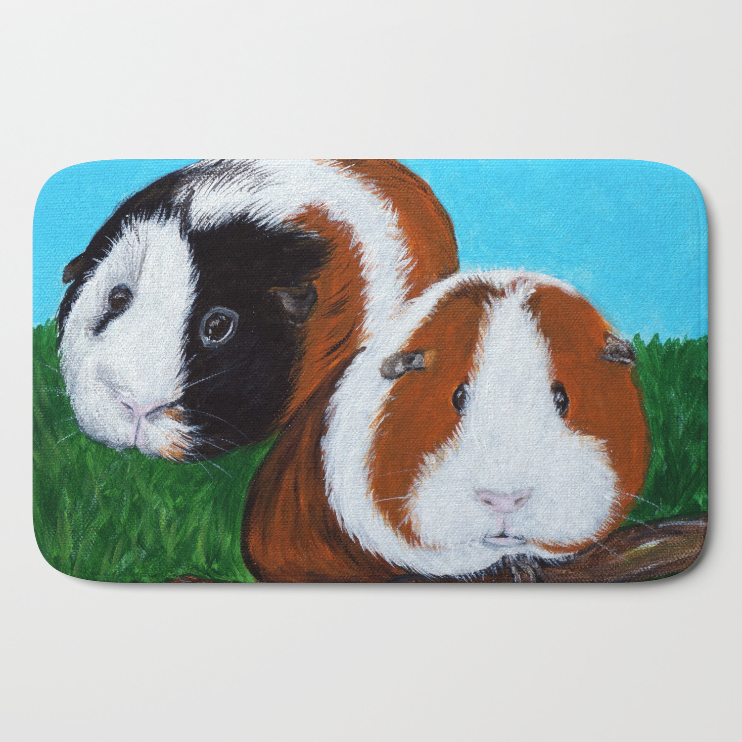 Guinea Pigs Painting Bath Mat By Kirstensneathart Society6