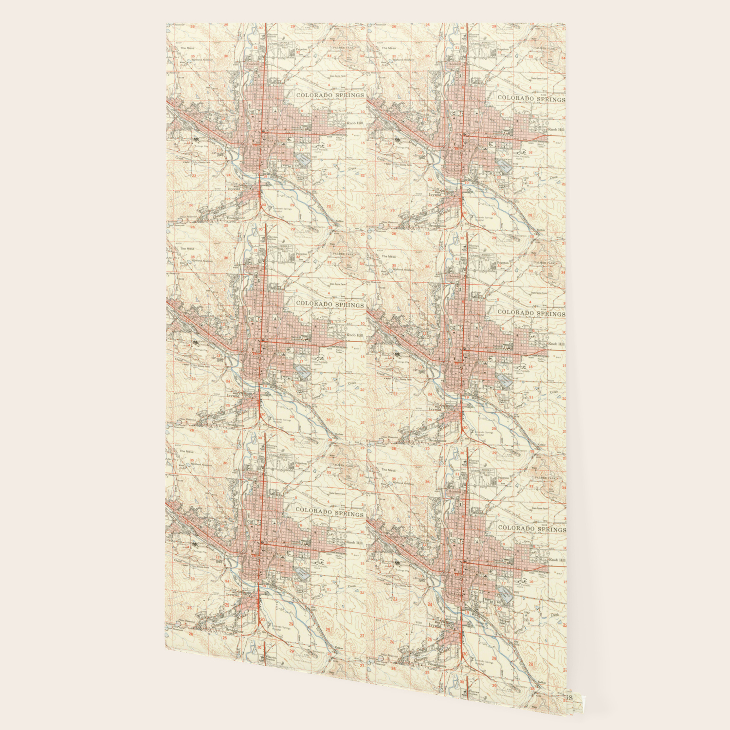 Vintage Map Of Colorado Springs Co 1951 Wallpaper