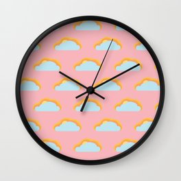 Sunset Pattern on Pink Wall Clock | Sunpatterns, Cloudpatterns, Pattern, Pinkpattern, Pinkpatterns, Clouds, Blueclouds, Sunsets, Sunsetpattern, Islandvibes 