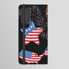 Fourtth of July with Flags Android Wallet Case