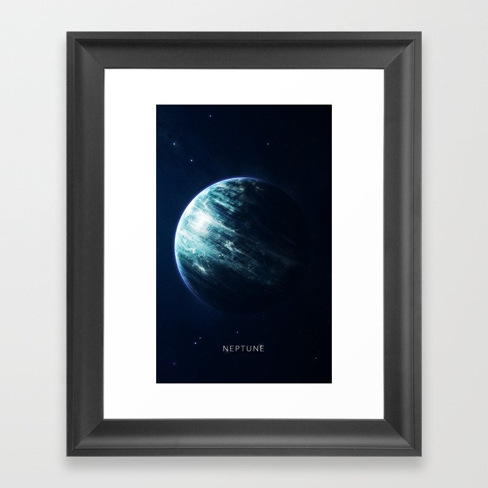 Neptune with stars Framed Art Print