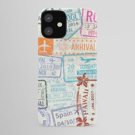 Vintage World Map with Passport Stamps iPhone Case