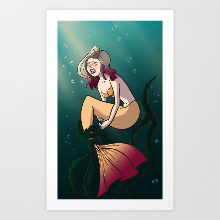 Trapped Mermaid Art Print