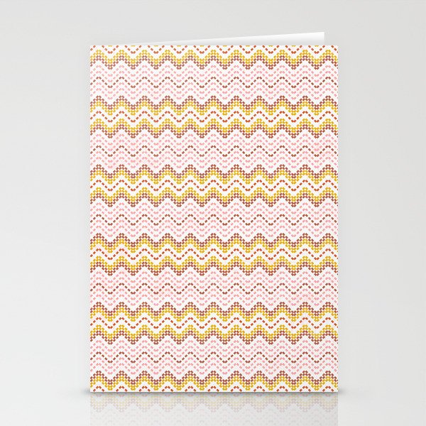 Pink and Yellow Chevrons Stationery Cards