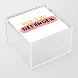 God is My Defender, Scripture Verse,  Bible Verse, Christian Quote, Religious Faith Sayings Acrylic Box
