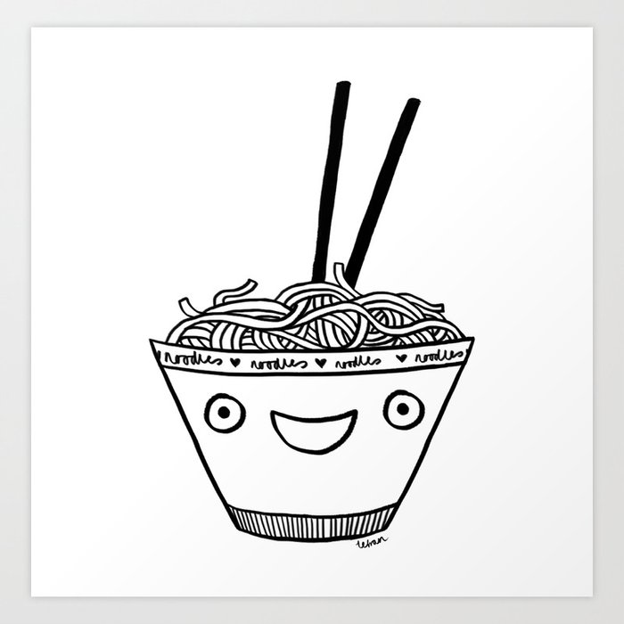 Happy Noodles Art Print