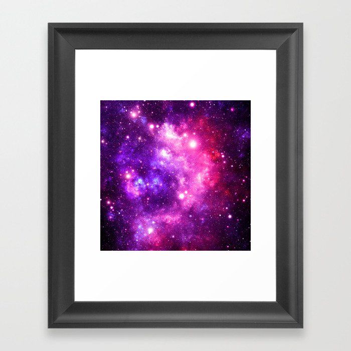 Purple Hot Pink Galaxy Nebula Framed Art Print