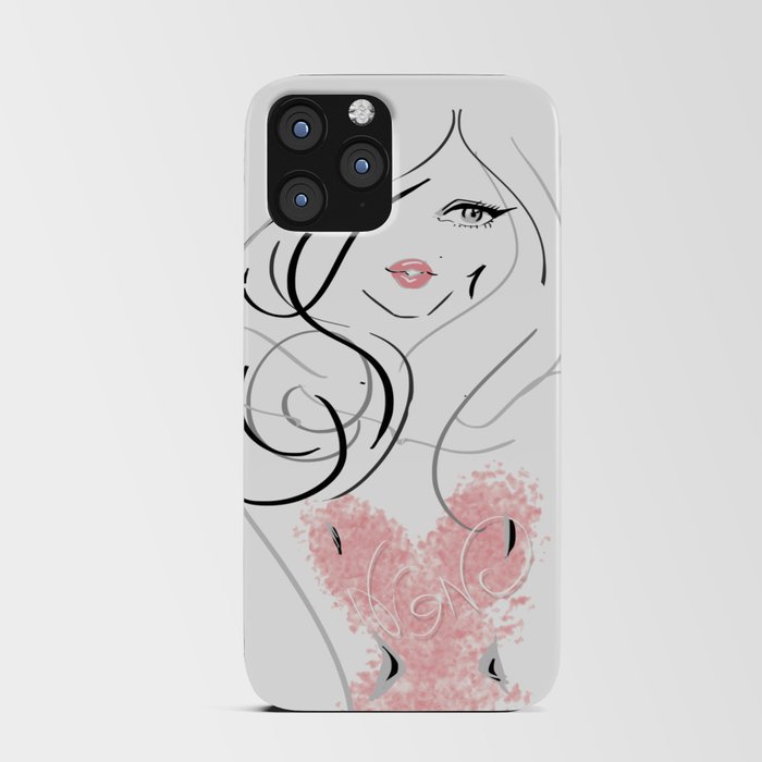 fashion illustration blush girl iPhone Card Case