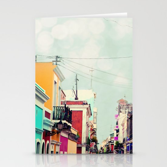 Colorful Buildings of Old San Juan, Puerto Rico Stationery Cards