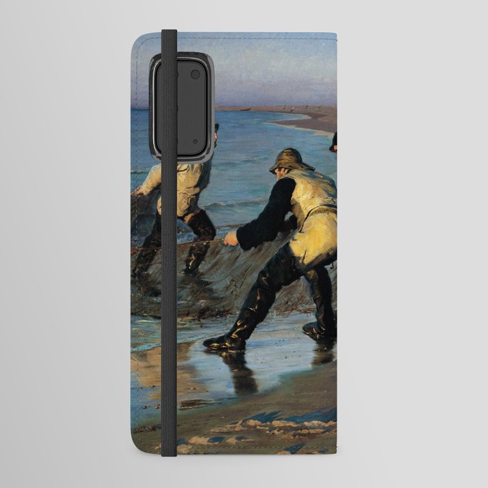 Fishermen Hauling a Net at the Skagen North Beach, 1883 by Peder Severin Kroyer Android Wallet Case