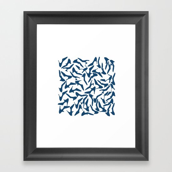 Shoes Navy on White Framed Art Print