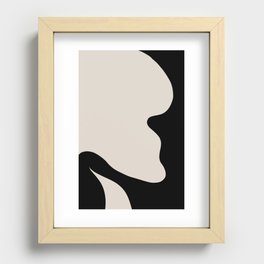 Minimalistic Abstract Shapes Black and White  Recessed Framed Print
