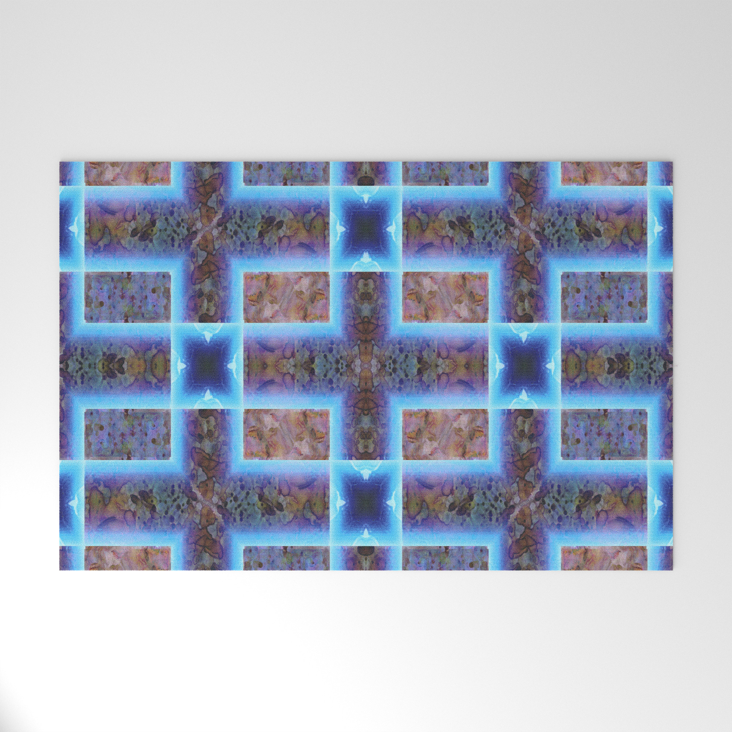 Geometric Ink Blot And Smudge Ancient Techno Geek Pattern Welcome