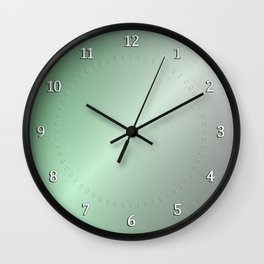 Textured dark green, solid green, dark green. Wall Clock