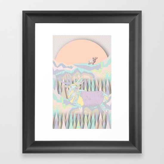 Deer Forest Framed Art Print
