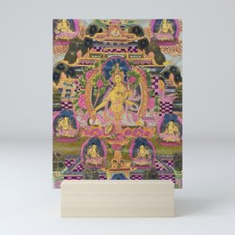 Padmasambhava (Guru Rinpoche) Buddhist Thangka Painting Mini Art Print