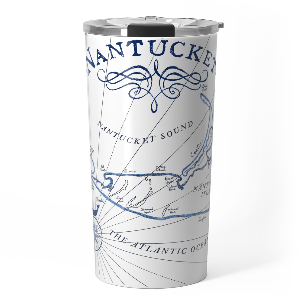 Nantucket Vintage Map Travel Mug by robhowell