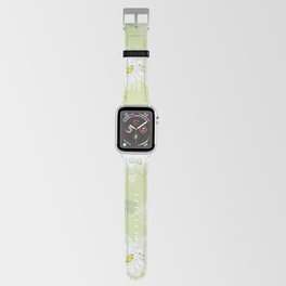 Green Watercolor Hand Painted Wildflowers Meadow  Apple Watch Band