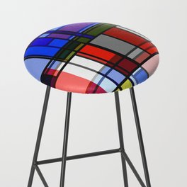 Manic Mondrian Style Retro Color Composition Bar Stool