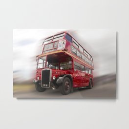 Old Red London Bus Vintage transport Metal Print