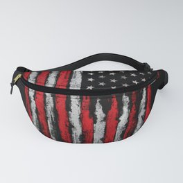 Red & white Grunge American flag Fanny Pack