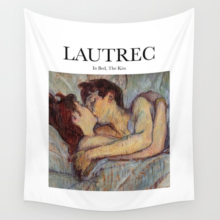 Lautrec - In Bed, The Kiss Wall Tapestry