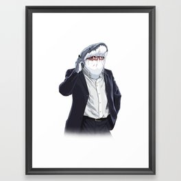 Shark Businessman Framed Art Print
