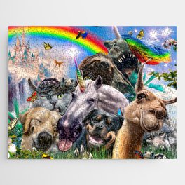 Rainbow Unicorn Animal Selfie Jigsaw Puzzle