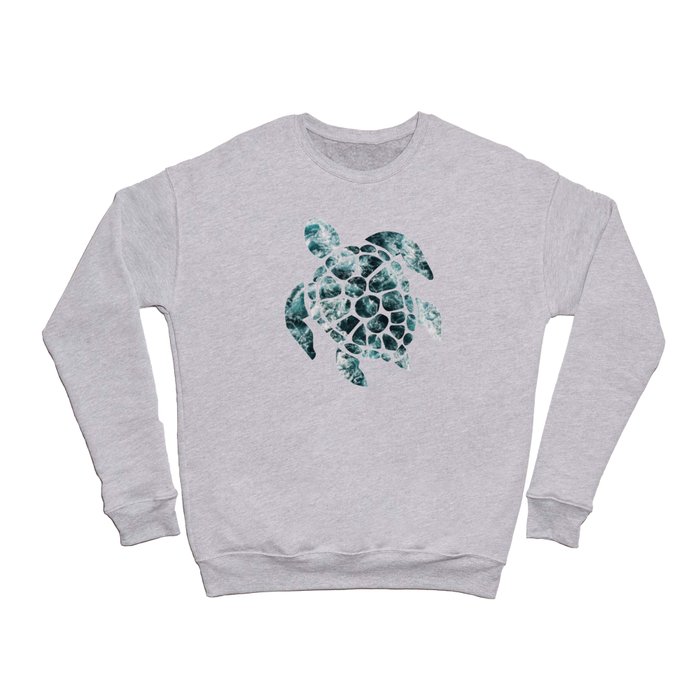 Sea Turtle - Turquoise Ocean Waves Crewneck Sweatshirt