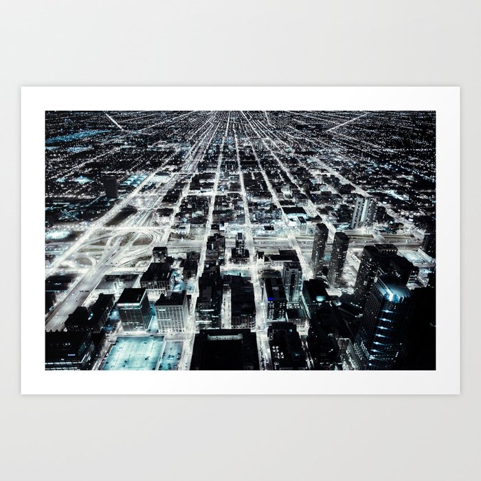 City Skyline Chicago Sci-Fi Futuristic Cityscape Art Print Art Print by ...