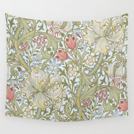 William Morris Summer Blue Golden Lily Wall Tapestry