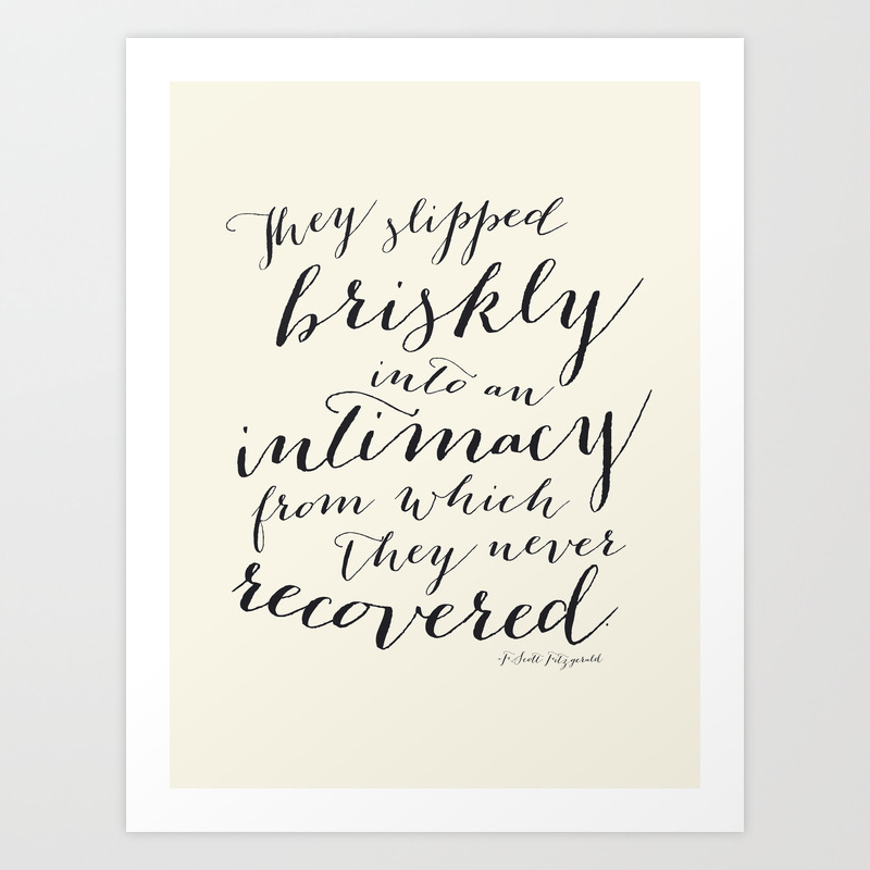 F Scott Fitzgerald Love Quote From This Side Of Paradise In Cream Art Print By Mungavision Society6