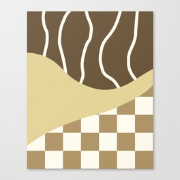 Checked simple line colorblock 7 Canvas Print