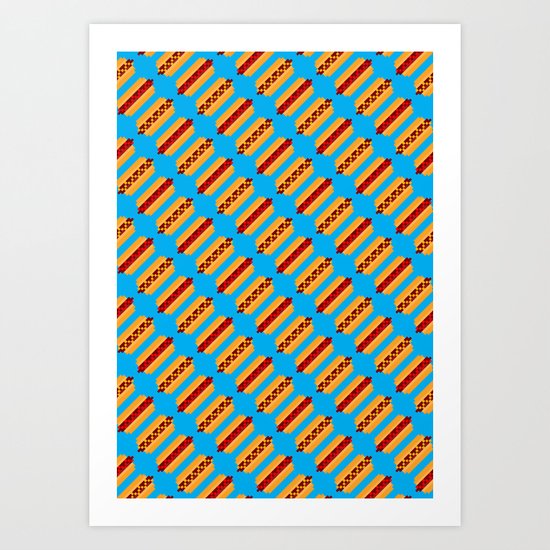 Pixel Hot Dogs Art Print