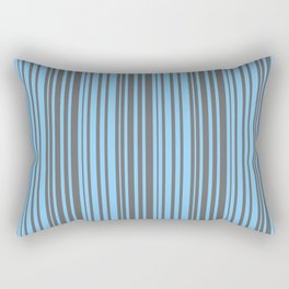 [ Thumbnail: Dim Gray and Light Sky Blue Colored Striped/Lined Pattern Rectangular Pillow ]