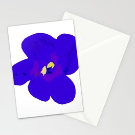 One Blue Retro Flower White Background #decor #society6 #buyart Stationery Card