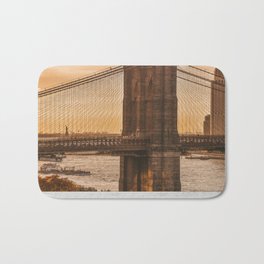 Brooklyn Bridge and Manhattan skyline in New York City Bath Mat