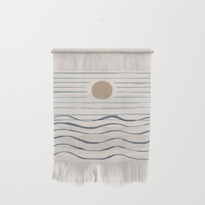 abstract landscape - mid century - stripes Wall Hanging