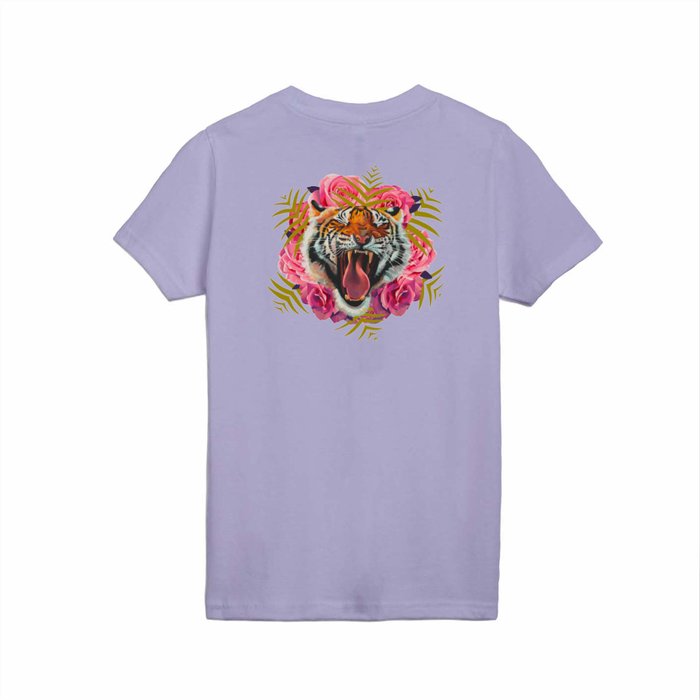 Tiger in the Rose Kids T Shirt