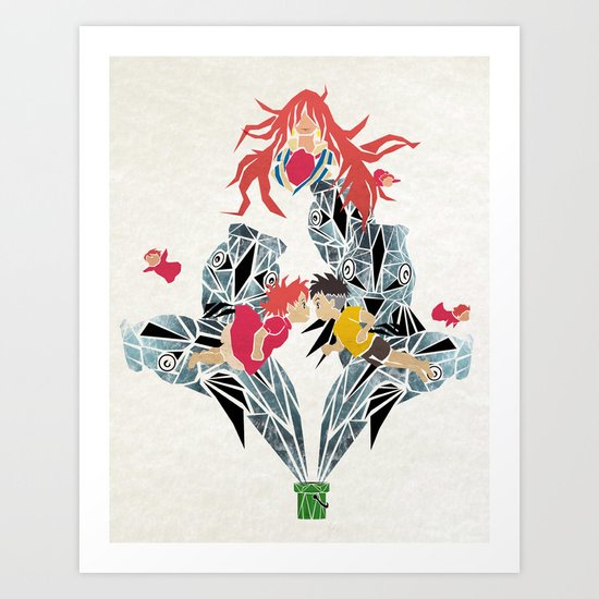 Ponyo On The Cliff By The Sea Art Print By Manou Society6