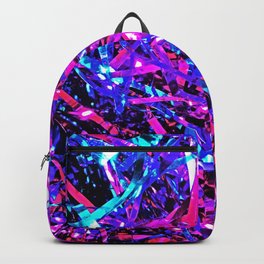 Glitzy Festive Shiny Metallic Lavender and Blue Party Celebration Streamers Backpack