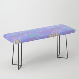 Enjoy The Colors - Colorful typography modern abstract pattern on Periwinkle blue color Bench