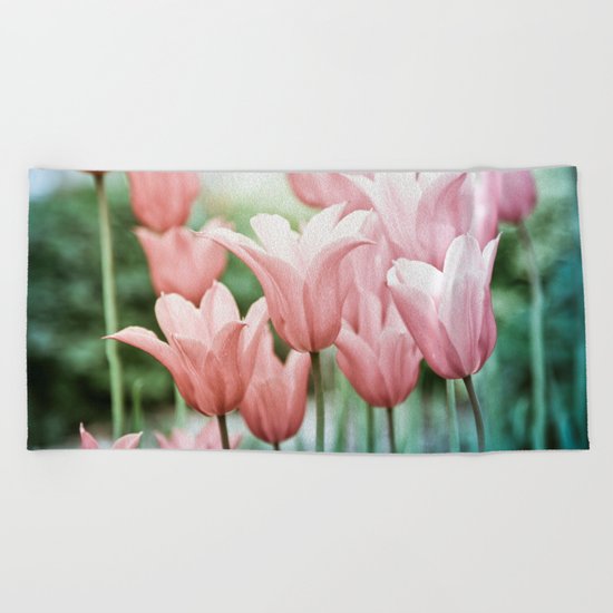 Lovely Tulips Beach Towel