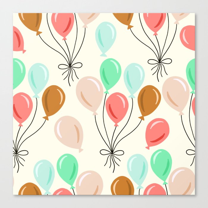 Balloon Party - Terracotta Mint Canvas Print