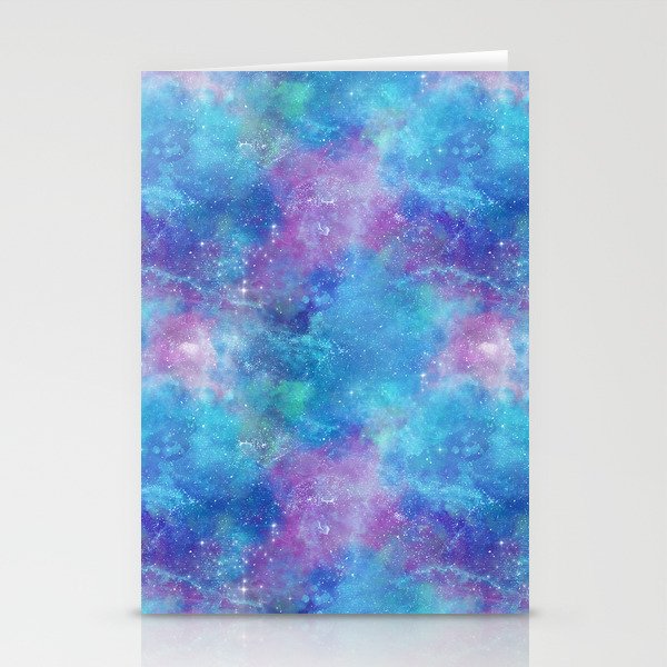 Blue Galaxy Painting Stationery Cards
