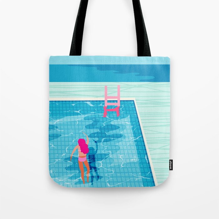 In Deep - memphis throwback swimming athlete palm springs resort vacation country club infinity pool Tote Bag