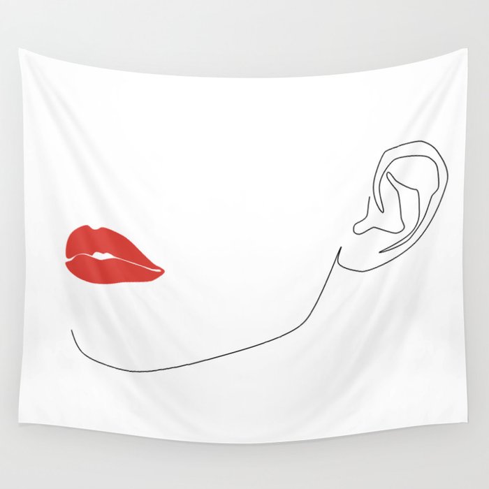 Red lip Wall Tapestry