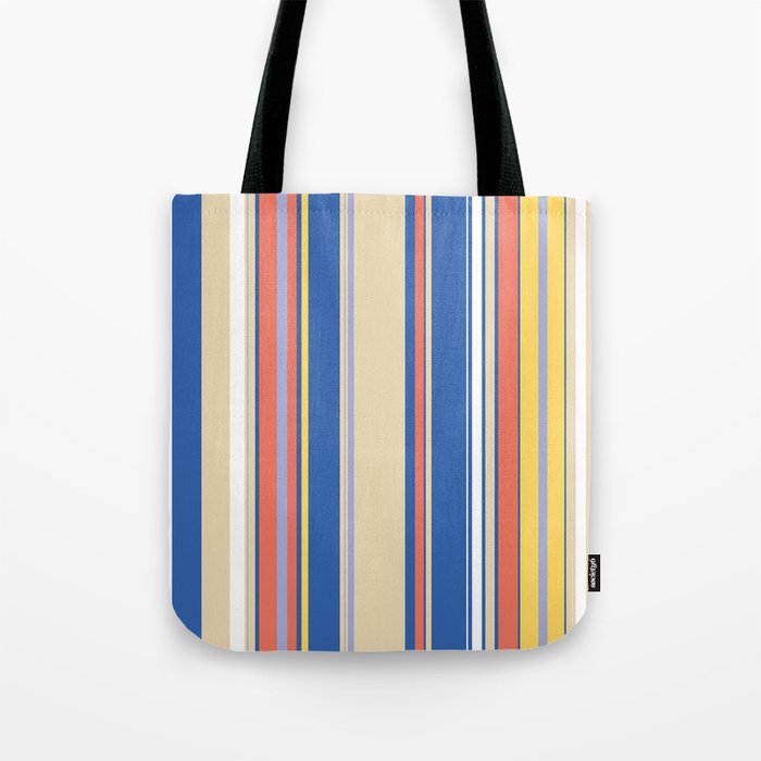 Vintage Summer Stripes Tote Bag