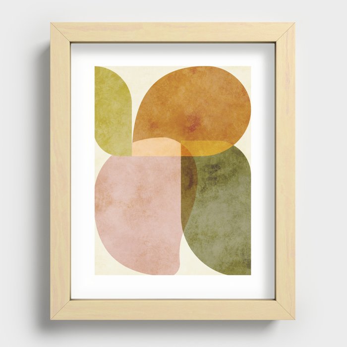 organic shapes boho nature abstract 2 Recessed Framed Print